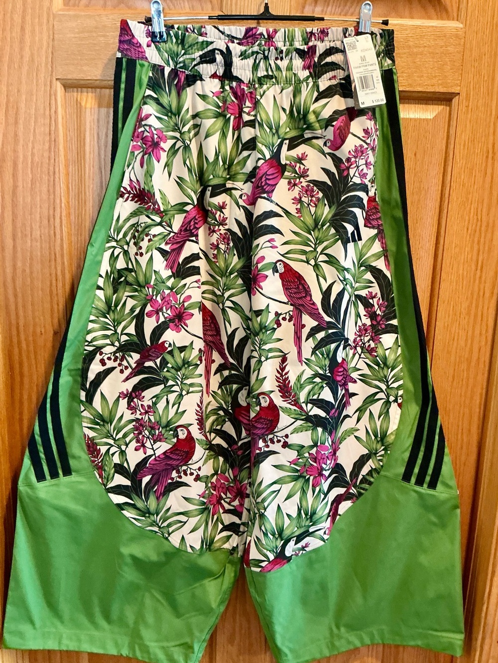 Adidas x Farm Rio Premium Track Pants W/ Tropical Print Crew Green New Size M - Picture 10 of 10